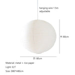 Akari LED Pendant Lamp by Afralia™: Japanese Wabi Sabi Round Noguchi Design