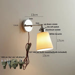 Afralia™ Ceramic LED Wall Light Sconce, Pull Chain Switch, Modern Style