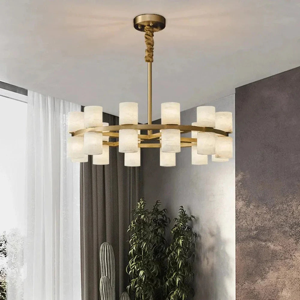 Moonshade Marble & Copper Chandelier