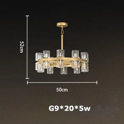 Crystal Black Gold Luxury LED Hanging Pendant Light for Living Room