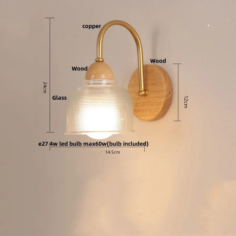 Nordic Glass LED Wall Sconce with Pull Chain Switch for Home Decor