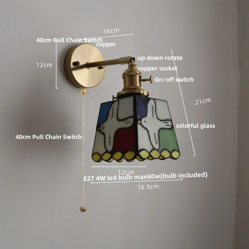 Peace Pigeon Tiffany Style LED Wall Lamp