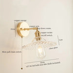 Afralia™ Green Glass LED Wall Light Fixture | Modern Nordic Pull Chain Lamp