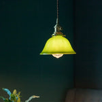 Afralia™ Green Glass LED Pendant Light for Home Decor and Cafe Lighting