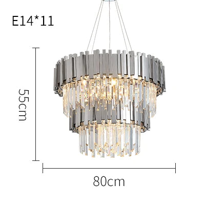 Chrome Silver Gold Black Suspension Luminaire Pendant Lamp for Foyer