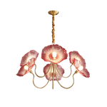 Lotus Leaf Glass Ceiling Chandelier with E14 Bulb