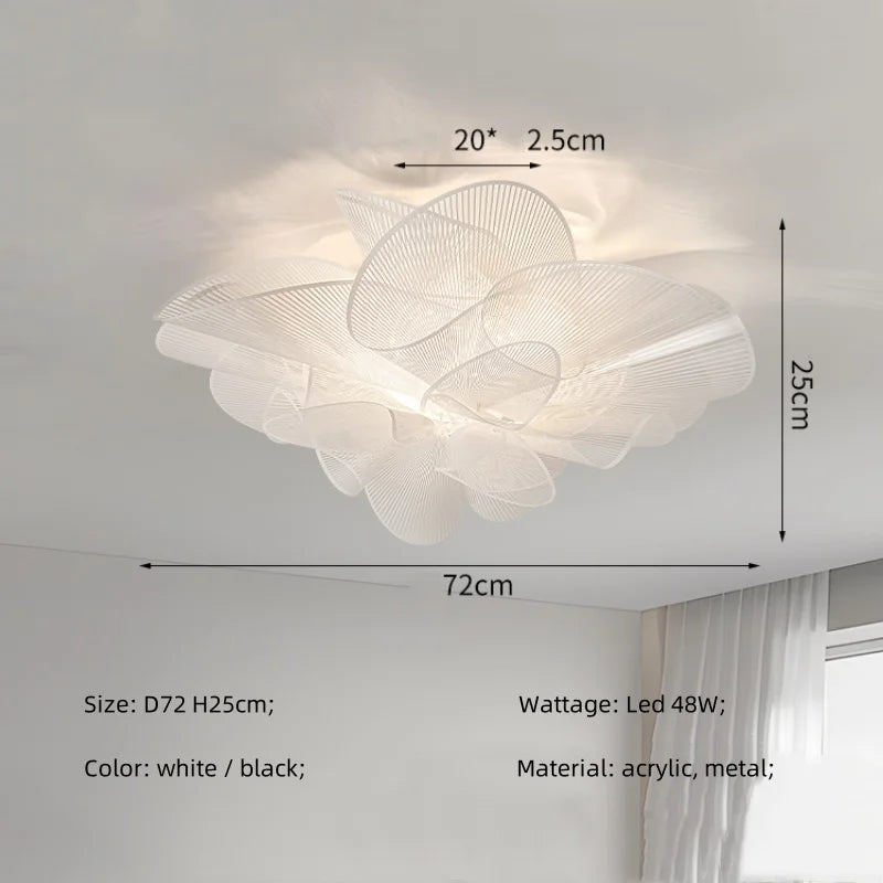 Flower Petal Acrylic LED Ceiling Chandelier for Artistic Indoor Lighting