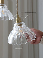 Brass Glass Pendant Light - Luxury Minimalist LED Nordic Flower Restaurant Lamp