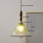 Wood Copper LED Pendant Light - Nordic Hanging Lamp for Bedroom Dining Hallway