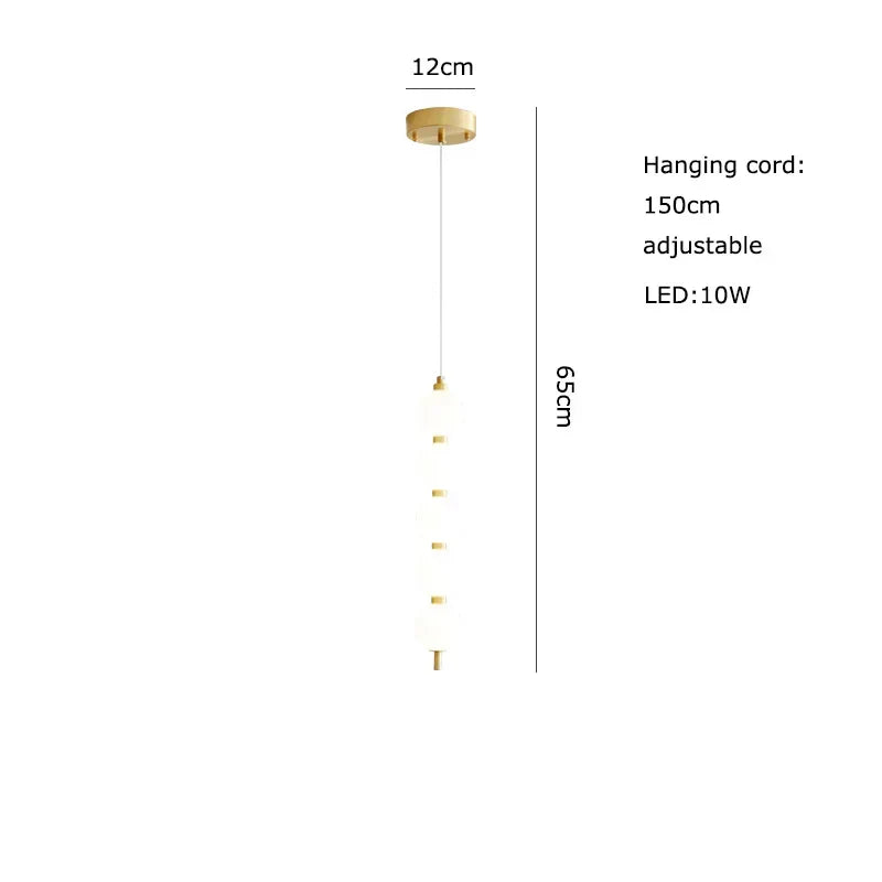 Art Deco LED Glass Pingpong Pendant Light in Gold Chrome Black.