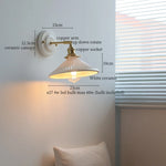Pleats Ceramic LED Sconce Lamp with Adjustable Copper Arm for Bedroom Bathroom Mirror