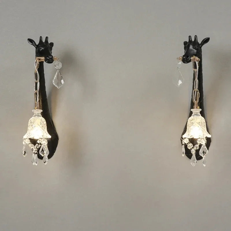Giraffe Resin Wall Lamp Sconce Light for Bedside & Living Room Decor