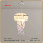 Jellyfish Silk Chandelier: Romantic Pendant Light for Living Room Bedroom Dining Room