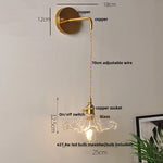 Clear Glass LED Wall Light with Pull Chain Switch for Modern Decor