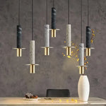 Small Chandelier Art Marble Terrazzo Single Head Pendant Light