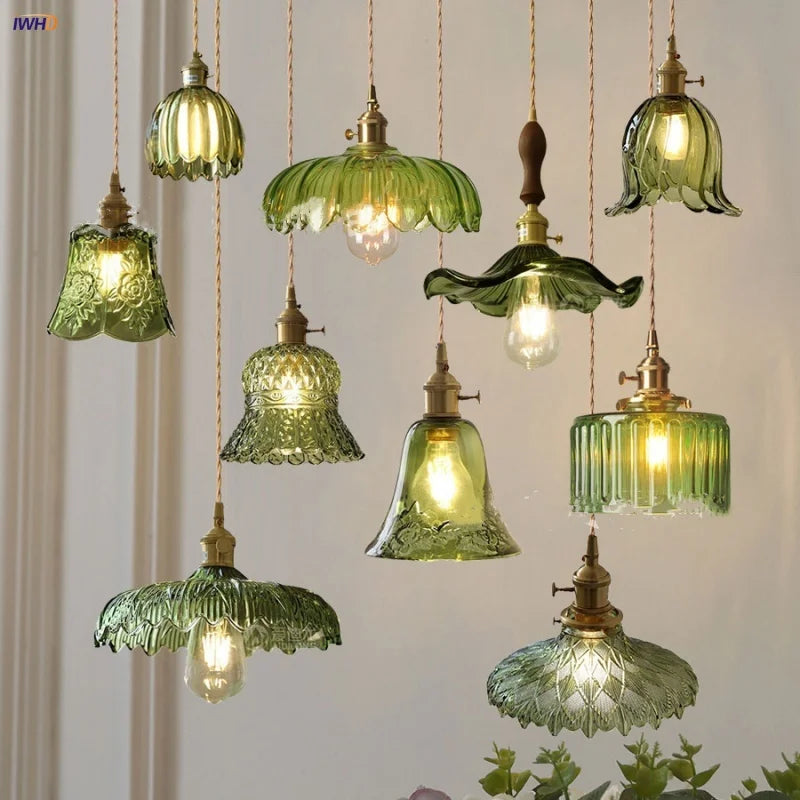 Nordic Glass Pendant Light with LED, Coffee Living Room Balcony Fixture