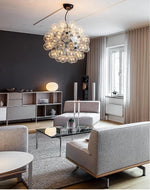 Clear Glass Bubble G4 LED Dandelion Chandelier - Gold/Silver/Black Hardware