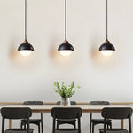 Glass Ball LED Pendant Lights Black Travertine Wabi Sabi Hanging Lamp