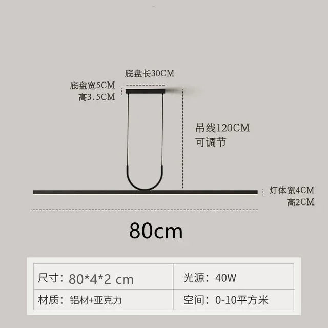 Black LED Ceiling Chandelier for Dining Room Kitchen Island - Modern Hanging Fixture