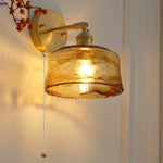 Afralia™ Vintage LED Wall Light Up Down Rotate Pull Chain Switch Bedside Lamp