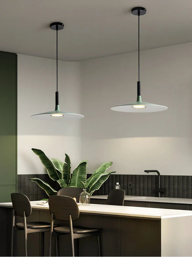 Modern Flat Pendant Lamp | Nordic Ceiling Hanging Light