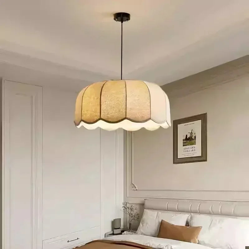 Nordic Linen Shade E27 LED Pendant Light for Dining Room & Bar