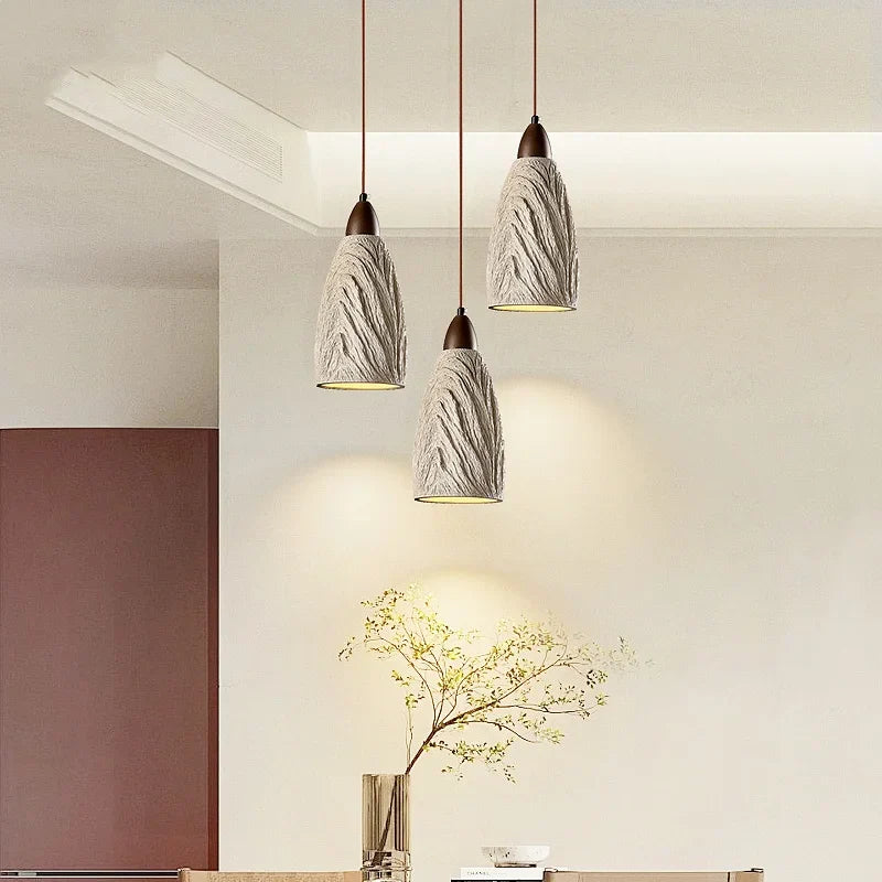 Modern Cement Hanging Light Fixture Aisle Bar Coffee Lampshade LED Pendant