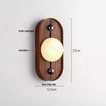 Retro LED Wall Lamp Living Room Bedroom Iron Canopy Marble Light Fixture