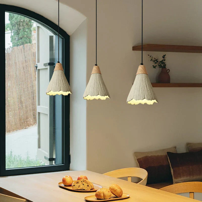 Afralia™ Wabi Sabi Cement LED Pendant Lamp for Kitchen, Bedroom & Living Room