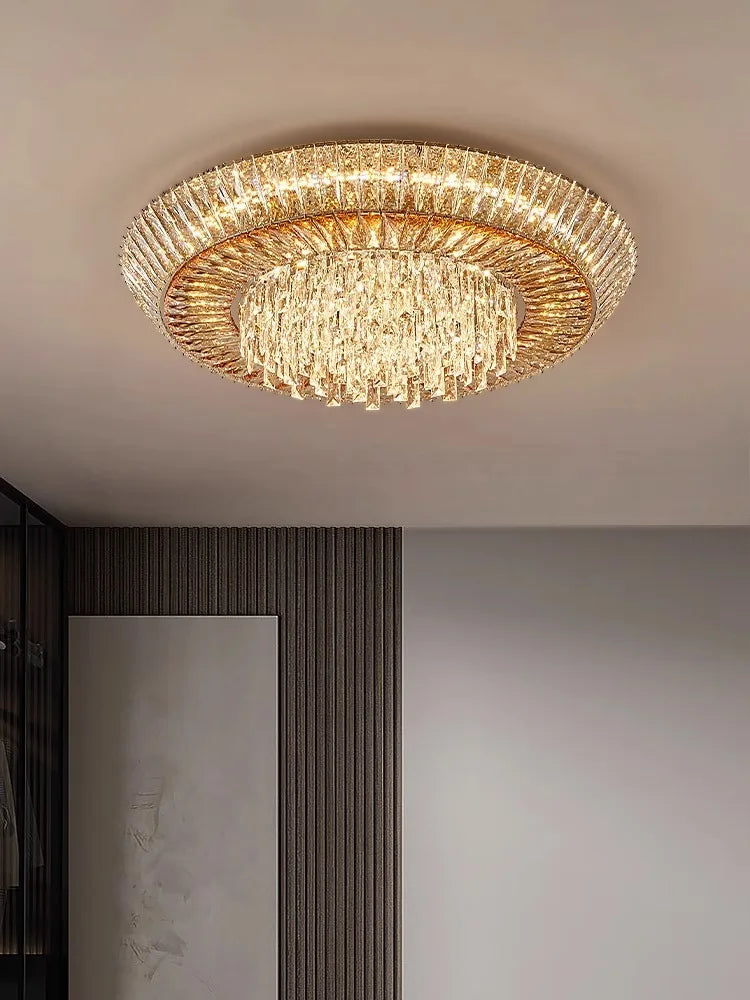 Amber Crystal LED Ceiling Light for Luxurious Home Decor