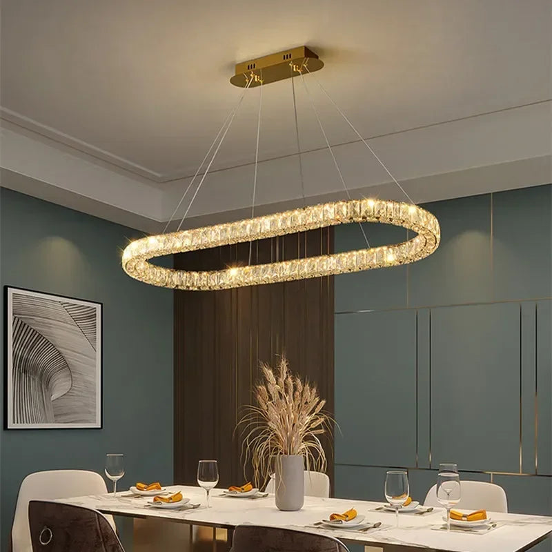 Crystal Ceiling Lights: Modern Luxury Dimmable LED Chandelier for Living Room