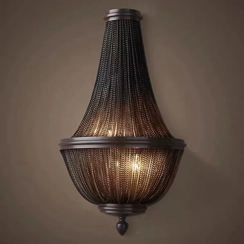 Black Aluminum Chain Tassel Pendant Lights - Dimmable Classic Chandelier