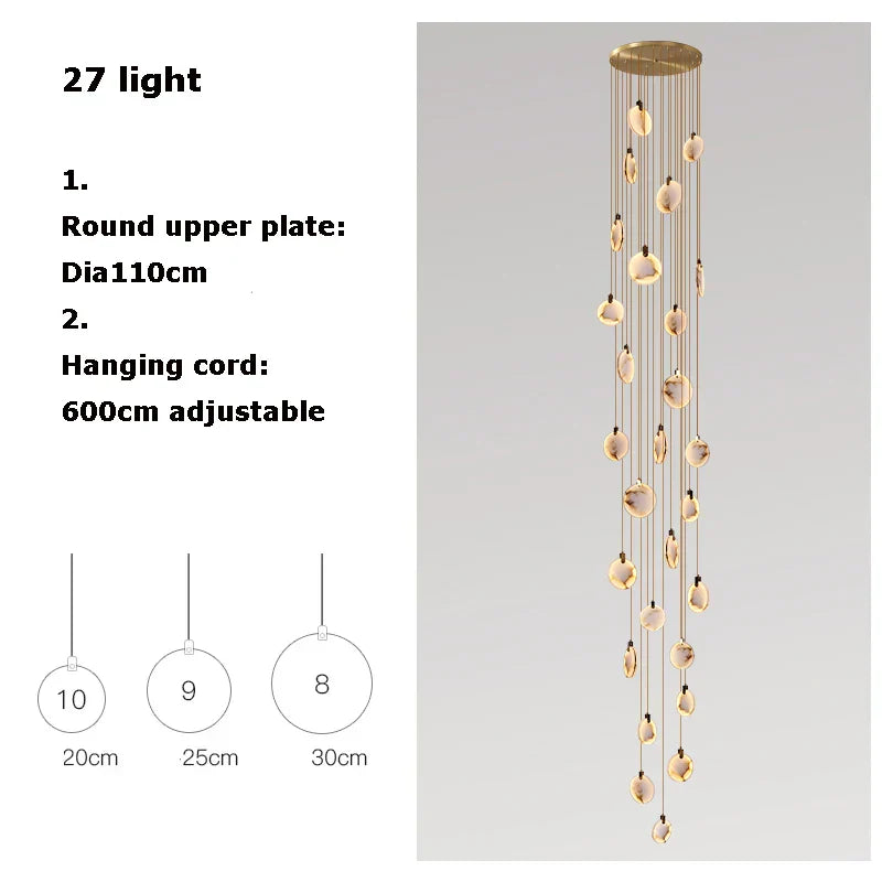 LED Marble Gold Chandelier for Living Room, 2025 Trend Lustre Lighting
