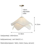 Afralia Fabric Petal Pendant Lights - Nordic Creamy Bar Suspension Lamp