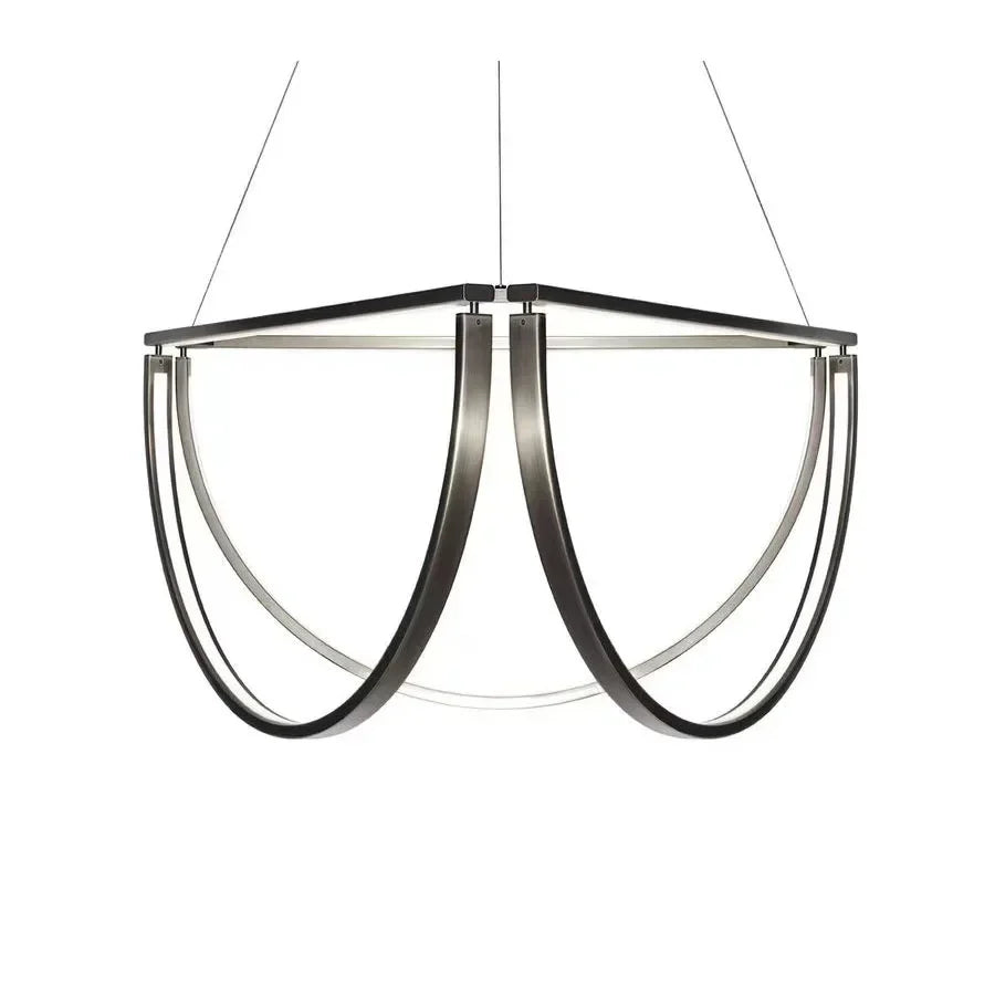Black Gold Geometric LED Chandelier - Postmodern Indoor Hanging Lamps for Living Room