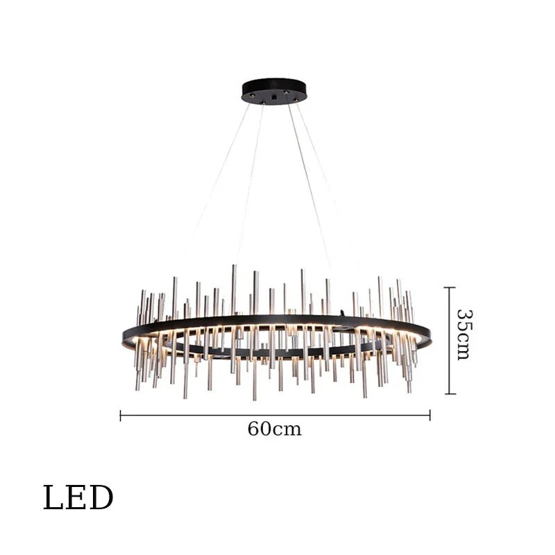 LED Stainless Steel Pendant Light Chandelier for Home Decor in Foyer, Living Room, Bedroom, Restaurant