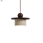 Wood Stone LED Pendant Chandelier Vintage Loft Adjustable Hang Lamp