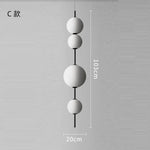 Glass Ball Chandelier Pendant Lamp for Kitchen Island, Designer Vertical Hanging Light