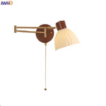 Walnut Wood LED Wall Sconce Pull Chain Switch Stair Light