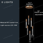 Crystal Circular Staircase Chandelier for Villa Duplex Foyer Decoration