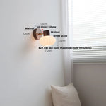 White Flower Ceramic LED Wall Sconce with Wood Base and Copper Rotate