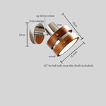 Vintage Iron Wood LED Wall Lamp Swing Arm Aplique Pared