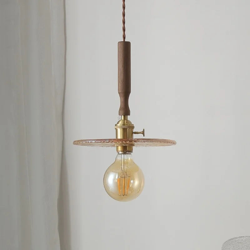 Copper Glass LED Pendant Lamp Modern Style for Dining Room, Bedroom, Bar.