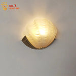 Brass Glass Shell LED Wall Lamp for Luxurious Design Aesthetic