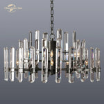Brass Chrome Black Metal LED Crystal Chandeliers Pendant Lamps for Bedroom & Living Room