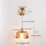 Copper Glass LED Wall Light for Modern Nordic Living Room Bedroom