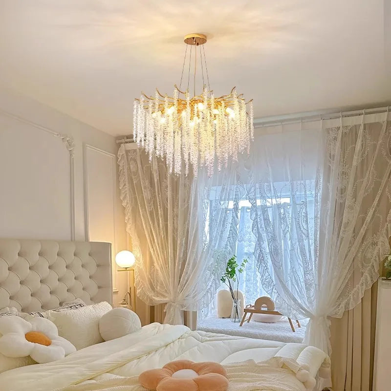 Crystal Tassel Chandelier Luxury Pendant for Home, Living Room, Dining Room, Hotel Hall