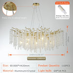 Crystal Tassel Chandelier Luxury Pendant for Home, Living Room, Dining Room, Hotel Hall