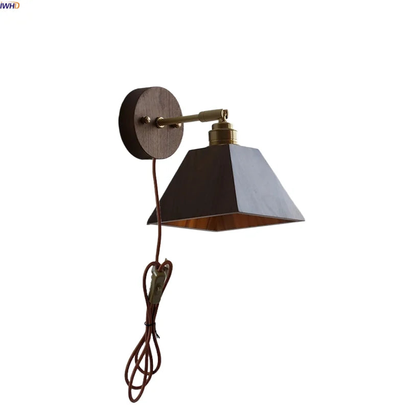 Wood Wall Sconce Up Down Rotate Stair Light Fixture - Nordic Modern Style