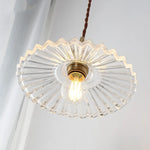 Glass Copper LED Pendant Lamp with Wire Adjustment & Knob Switch